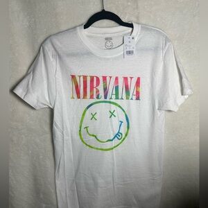 NWT, never worn - Womens Nirvana Nevermind Smiley T-Shirt - White - Medium